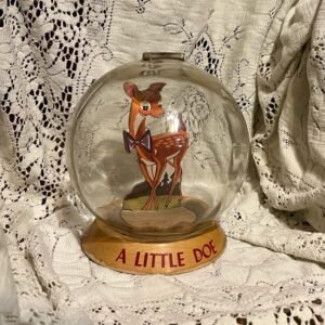 Vintage Vic Moran A Little Doe glass bubble coin bank